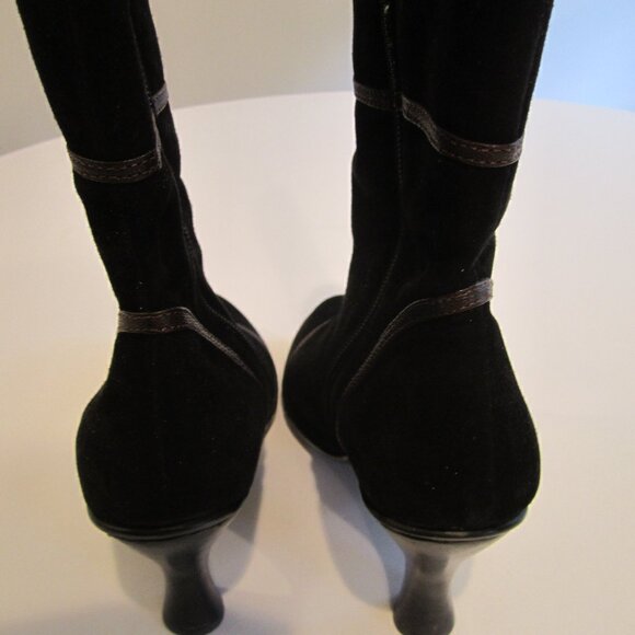 EU38.5 US7.5 M/W BOLO BORN CROWN super sexy BLACK suede HIGH HEEL ankle BOOTS - Picture 8 of 12